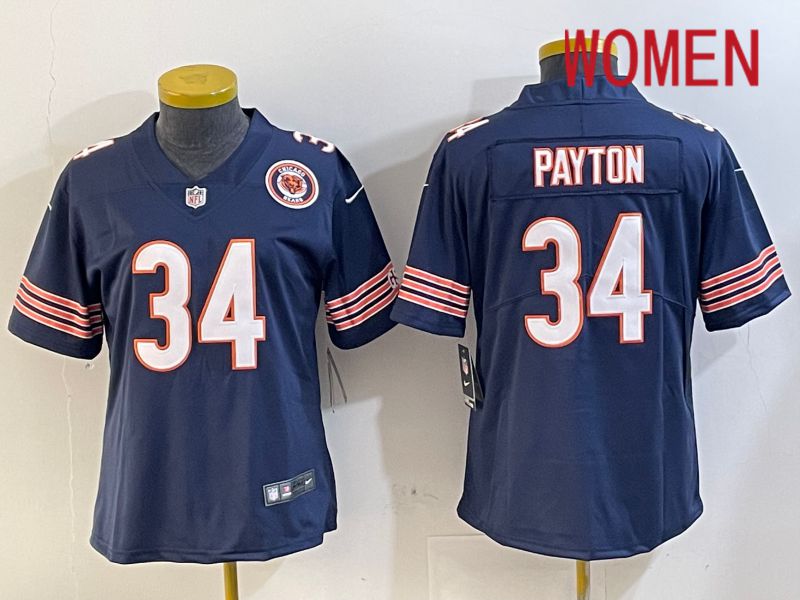 Women Chicago Bears #34 Payton Blue 2024 Nike Limited NFL Jersey style 2